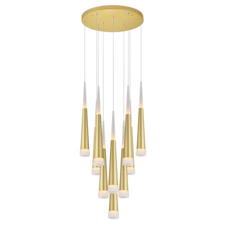 CWI LIGHTING Led Multi Light Pendant With Satin Gold Finish 1103P16-10-602